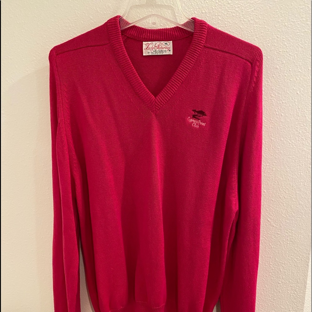 Lady Pickering Cypress Point Club, exclusive hot pink women’s XL sweater